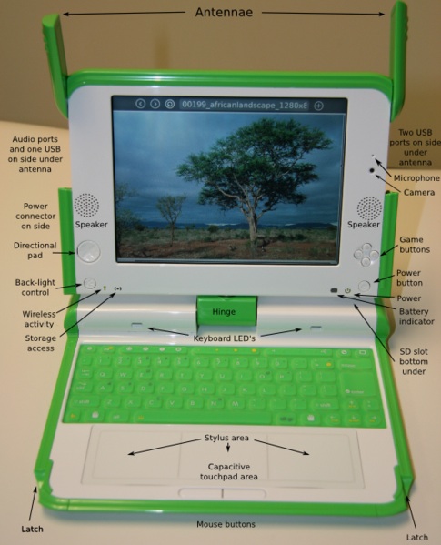picture of a One Laptop per Child laptop